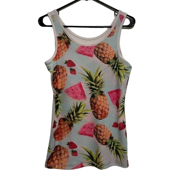 Justice Pineapple Melon Ribbed Tank Top - Picture 1 of 3